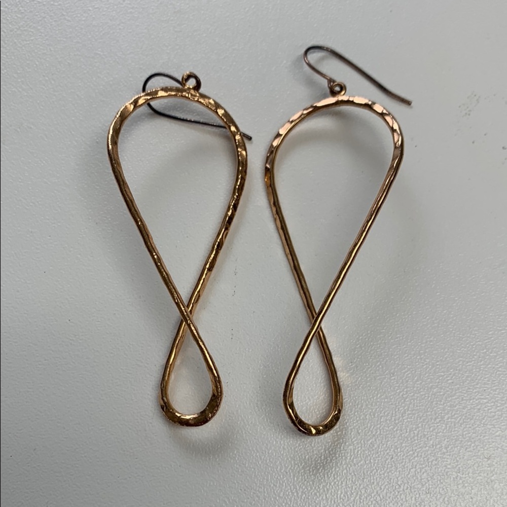 Elegant Rose Gold Twisted Loop Earrings